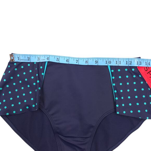 Spanx Shaping Flirty Bikini Swim Bottom Womens 8 Skirted Polka Dot UPF 50 - Picture 3 of 11
